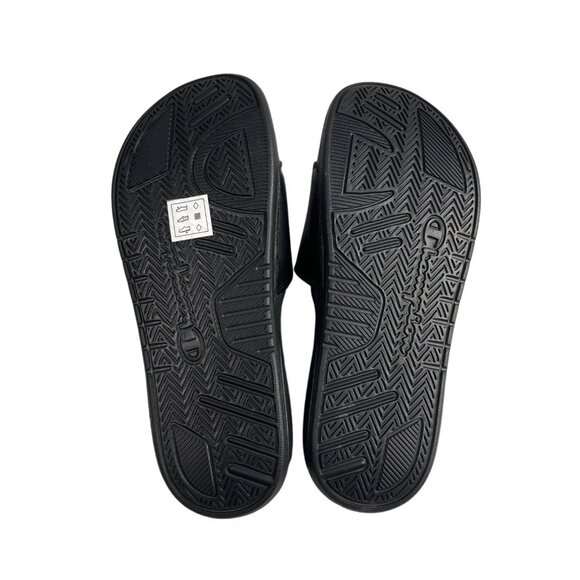 Champion Black Vital Script Slide Women's Slipper Sandals Sz 6W - Picture 6 of 7